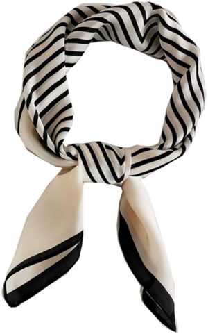 FONYVE Silk Feeling Scarf Medium Square Satin Head Scarf for Women 27.5 × 27.5 inches