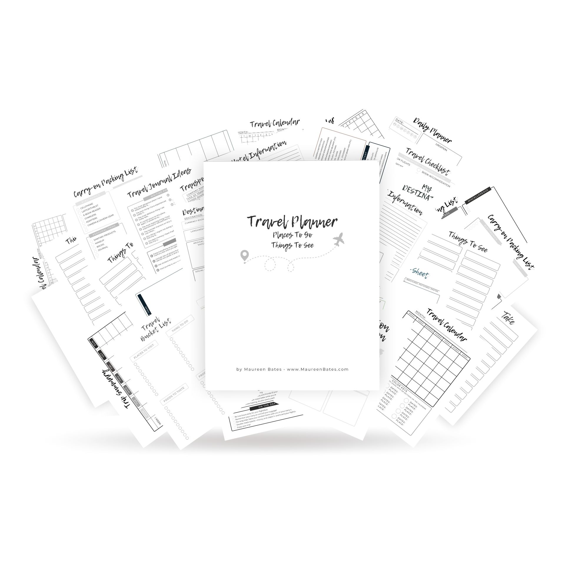 Travel Planner and Journal Instant Downloadable Printable