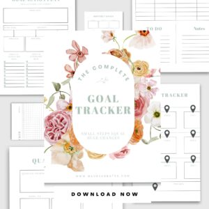 Goal Tracker Instant Downloadable Printable