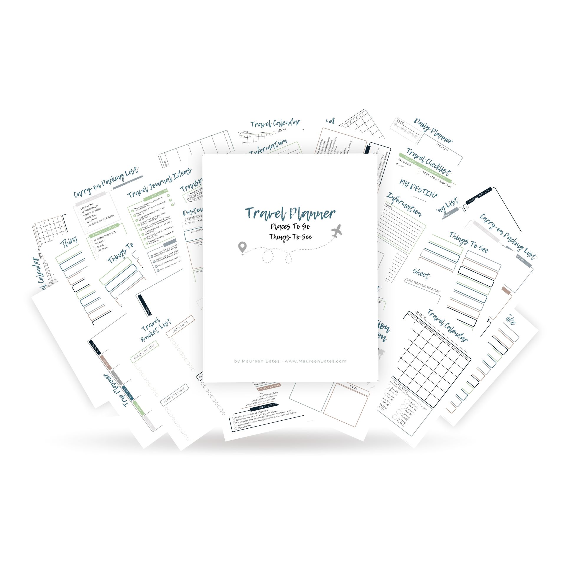 Travel Planner and Journal Instant Downloadable Printable