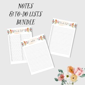 Notes & To-Do Lists Floral Bundle