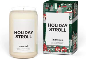 Homesick Premium Scented Candle, Holiday Stroll – Scents of Red Currants, Sugar Plums