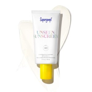 Supergoop! Unseen Sunscreen, 1.7 oz – SPF 40 PA+++ Reef-Friendly, Broad Spectrum Face Sunscreen & Makeup Primer – Weightless, Invisible, Oil Free & Scent Free – Beard Friendly – For All Skin Types