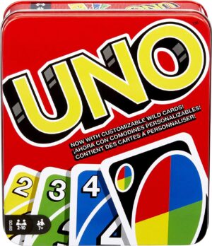 UNO in Sturdy Storage Tin Travel-Friendly