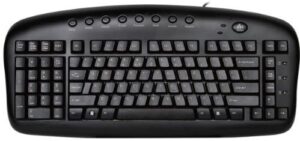 Ergonomic Left Handed Keyboard for Business/Accounting – 8 Multimedia Hotkeys