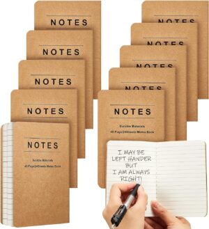 10 Piece Left Handed Notebook 5.5 x 3.5 Inches Kraft Left Handed College Ruled Notebook