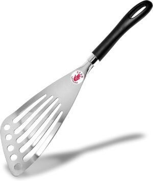 Seki Japan Kitchen Stainless Steel Spatula Wide Thin Slotted Turner for Left-handed