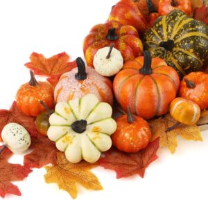 Assorted Artifical Pumpkins and Leaves