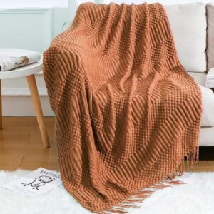 Orange Rust Color Throw Blanket