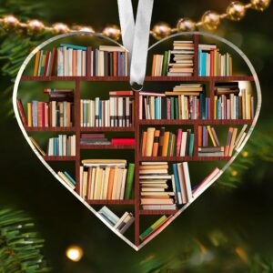 Books On Bookshelf Ornament