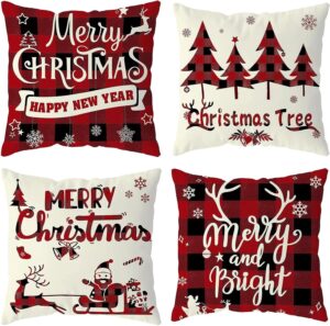 Christmas Buffalo Check Plaid Pillow Covers