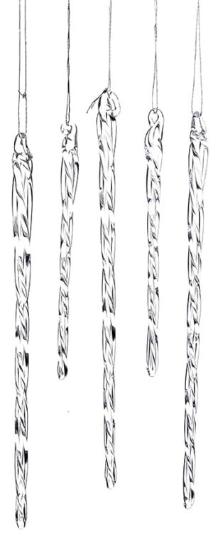 Clear Glass Icicle Ornaments