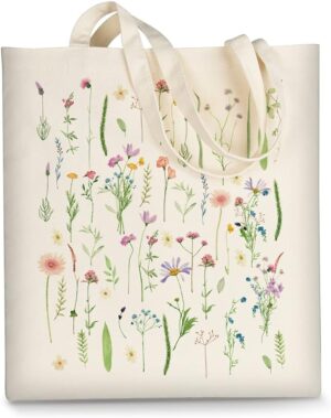 Floral Canvas Tote Bag