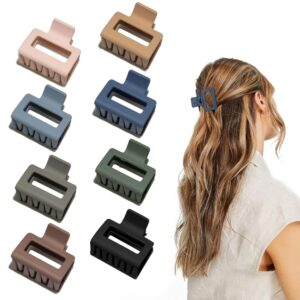 Matte Rectangle Small Hair Claw Clips