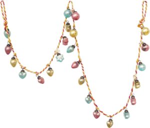Mercury Glass Ball Ornament Garland on Braided Sari String