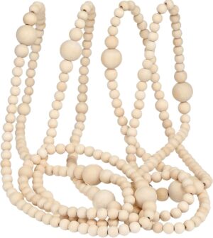 Neutral Christmas Wooden Beads Garland