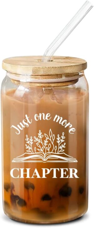 Novelty Drinking Glass Just One More Chapter