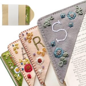 Personalized Hand Embroidered Corner Bookmark