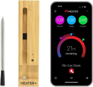 MEATER Plus: Long Range Wireless Smart Meat Thermometer with Bluetooth Booster | for BBQ, Oven, Grill, Kitchen, Smoker, Rotisserie