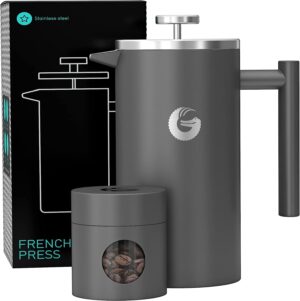 Coffee Gator French Press Coffee Maker – Thermal Insulated Brewer Plus Travel Jar