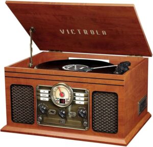 Victrola Nostalgic 6-in-1 Bluetooth Record Player & Multimedia Center with Built-in Speakers