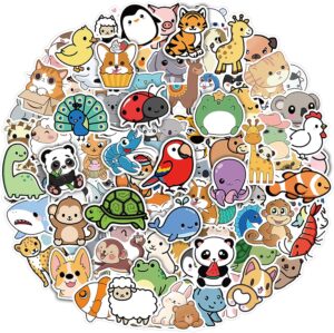 100 Pcs Cute Animal Stickers for Kids, Water Bottle Stickers Waterproof Vinyl Hydroflask Phone Skateboard Laptop Stickers, Aesthetic Sticker Packs