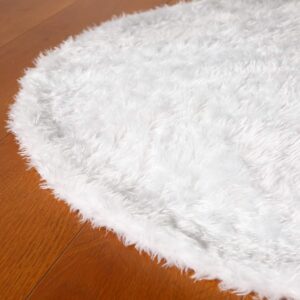 White Faux Fur Christmas Tree Skirt