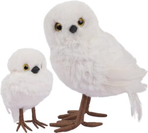 Winter White Owl Figurines