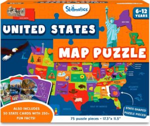 Skillmatics United States Map Puzzle – 75 Piece Jigsaw Puzzle