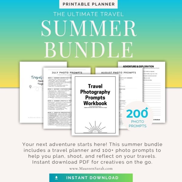 Summer Travel Bundle: Travel Planner & Photo Prompts - Maureen Sarah