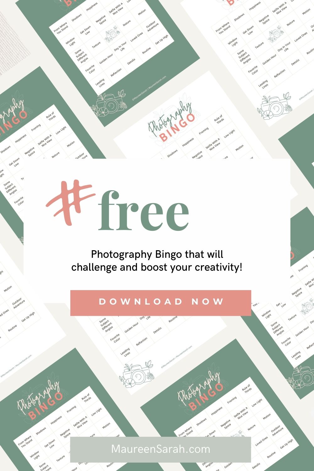 Maureen Sarah Photography Free Photography Bingo Card Pinterest Pin